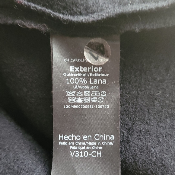 Carolina Herrera Dress Black Wool Ruffle VINTAGE - Picture 6 of 10